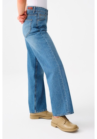 Lf2037069 Kadın Wide Leg Nora Jean Pantolon Denim