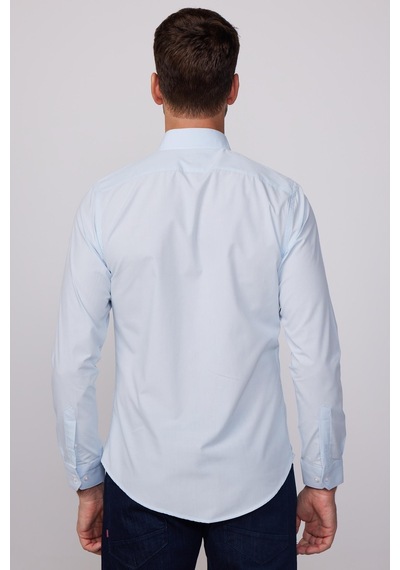 Tudors Slim Fit Pamuklu Kolay Ütü Mavi Erkek Gömlek-28031-mavi Mavi