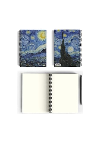 Vincent Van Gogh/the Starry Night,1889 Spiralli Defter 02 A5 Çizgisiz 100 Sayfa Sanat