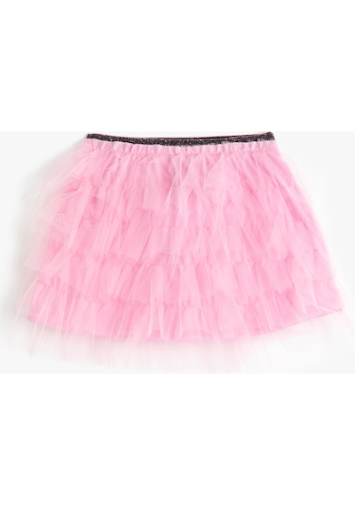 Koton Tütü Etek Beli Lastikli Katlı Astarlı Pembe 3skg70012ak 3SKG70012AK274 Pembe