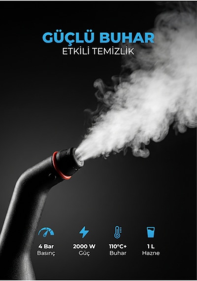 PiranTech CB-103A 2000 W Güçlü Buharlı Temizlik Makinesi