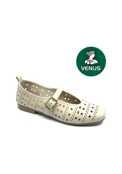 Venüs Penduline Hakiki Deri Ortopedik Kadın Casual Babet Ayakkabı Bej