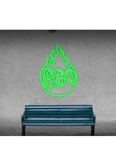 Bbq Yazılı Ve Şekilli Neon Tabela Yeşil