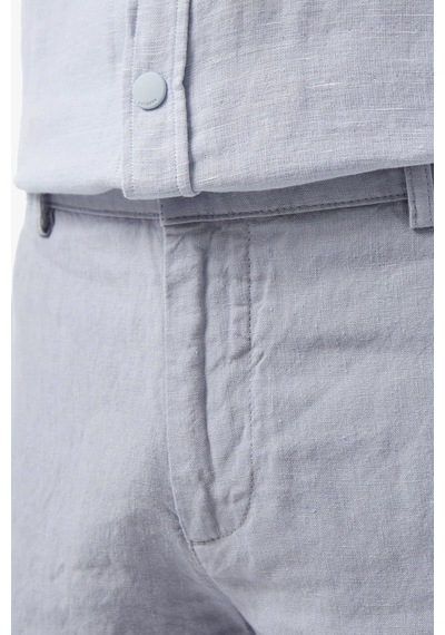 Lacoste Men's Slim Fit Linen Bermuda Shorts Grey Erkek Dar Kesim Keten Şort Gri