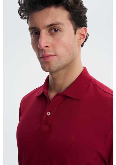 AR-MA Arma Erkek Likralı Pike Regular Fit Polo Yaka Tişört Y27374307801 Bordo