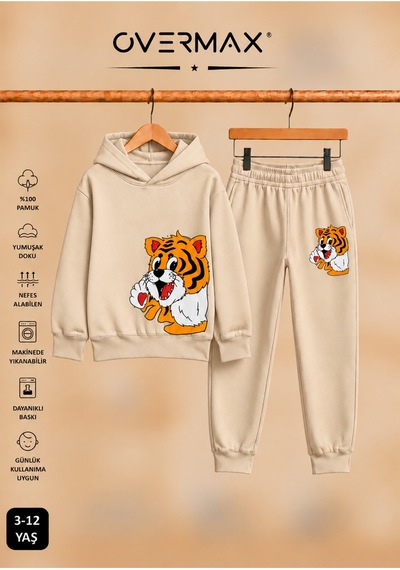 Overmax Yavru Kaplan Baskılı Çocuk Kapüşonlu Sweatshirt Takımı 3-12 Yaş Bej-bej - 915657947 Bej-bej Overmax Yavru Kaplan Baskılı Çocuk Kapüşonlu Sweatshirt Takımı 3-12 Yaş Bej-bej - 915657947 Bej-bej