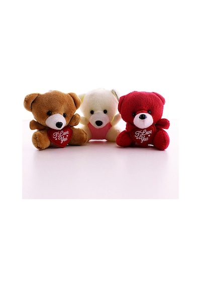 3 Adet Sevimli Mini Ayıcıklar Hediyelik Anahtarlık Set Çok Renkli