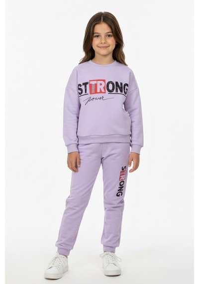 Mnk Baby & Kids Strong Motif Kız Çocuk Eşofman Mnk0625 Lila