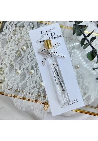 Cam Fısfıs Kolonya Şişesi Nikah Nişan Hediyelik 15 Adet