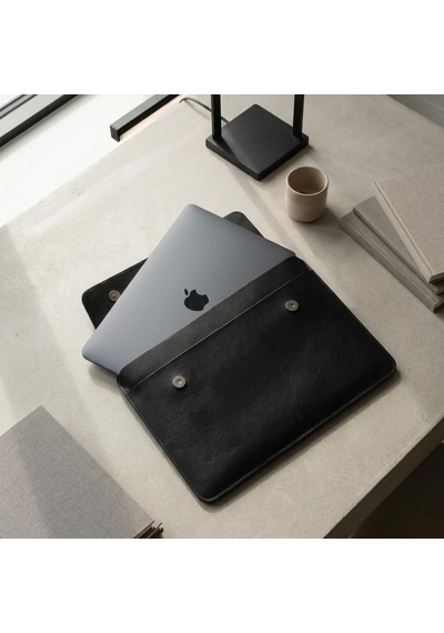 Hakiki Deri Laptop Kılıfı 13-14 İnç Macbook Air & Pro Uyumlu Siyah Diğer