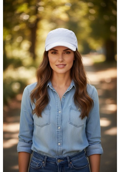 İldeşli Çift Kulanımlı Vizor Ve Spor Outdoor Cap Üskısmı Açılabilen İthal Şapka Beyaz