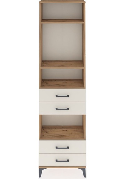 Arges Dolap 4 Raflı 4 Çekmeceli 60x30x221 Çam-aytaşı Çam