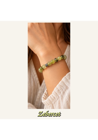Zebercet Taşı Bileklik 8 Mm, Unisex, Elastik Çok Renkli