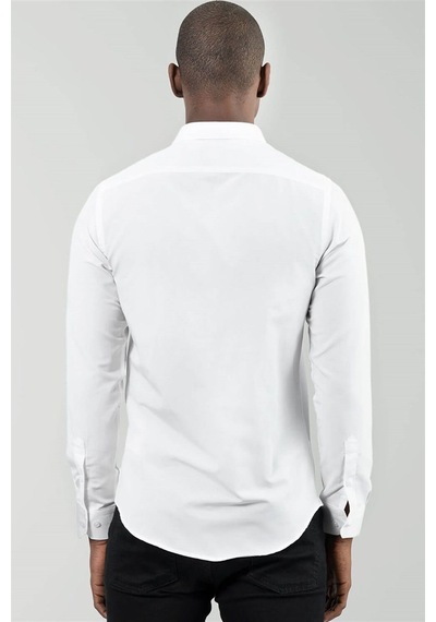 Tudors Slim Fit Dar Kesim Düz Erkek Gömlek-17089 Beyaz Tudors Slim Fit Dar Kesim Düz Erkek Gömlek-17089 Beyaz