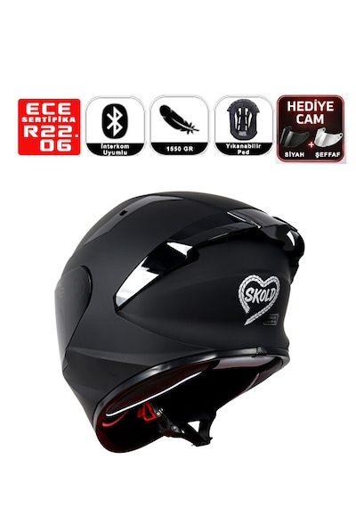 Skold Rapid Full-face Motosiklet Kaskı Ece-22.06 Mat Siyah
