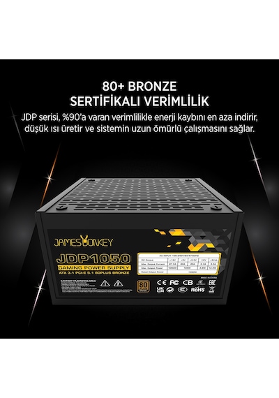 James Donkey Jdp1050 Apfc 12cm 1050w Bronze 80+ Atx 3.1 Pcı-e 5.1 Akak92jms0004