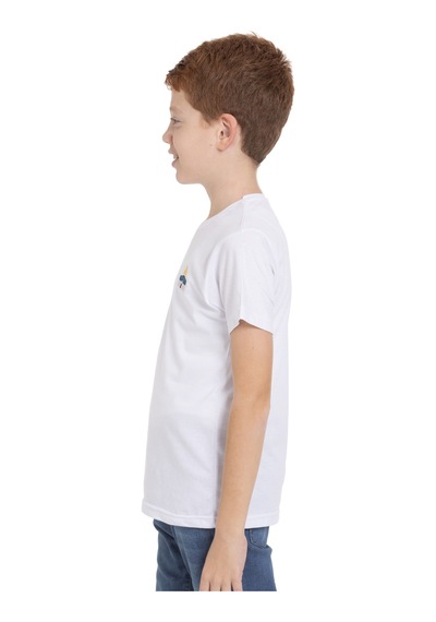 Zaytoon Unisex Çocuk Kısa Kollu Yan Renki Kübbet'ü Sahra Nakışlı Tişört Beyaz