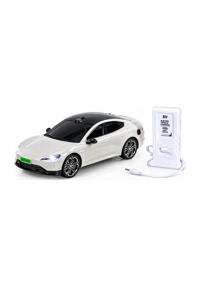 Uzaktan Kumandalı Elektrikli Spor Araba Ve Şarj İstasyonu Beyaz Çok Renkli