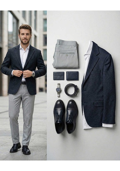 Bys Beystil Erkek Açık Gri Slim Fit Keten Pantolon AÇIK GRİ