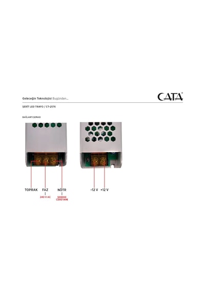 Cata Ct-2576 120 W 10 A Slim Led Trafosu