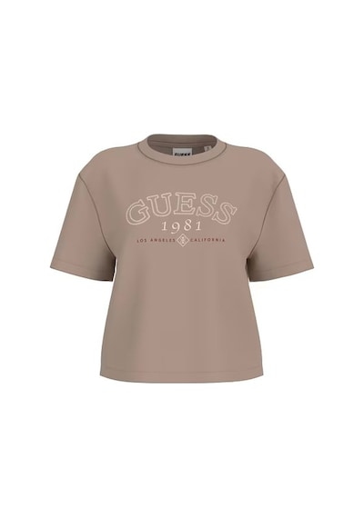 Guess Arianna Boxy Logo Kadın T-shirt V6gı04k2965 Kahverengi