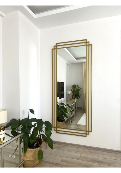 Effe Gold Metal 3 Çerçeveli 180x80 Cm Dekor Ayna