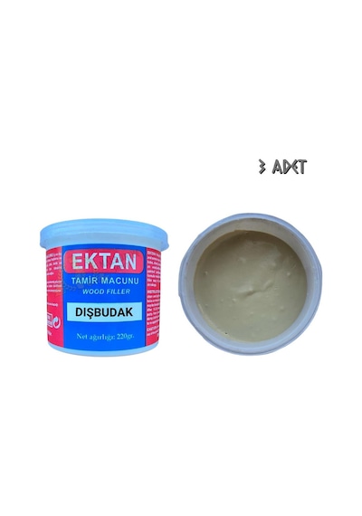 Ektan Masif Ve Ahşap Tamir Macunu Dışbudak 220 Gr. - 3 Adet Dişbudak