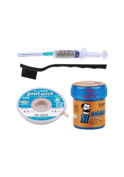Mchanc Krem Lehim Solder Paste 138 C Sn42bi58 42g Flux Lehim Toplama Cp-2515 Lehim Emme Teli 2,5 Mm