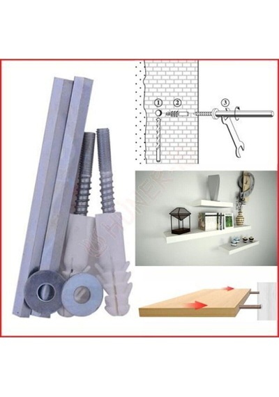 Gizli Raf Tutucu 10 Mm 10 Cm Raf Taşıyıcı Duvar Tipi 2 Adet Çoklu Renk