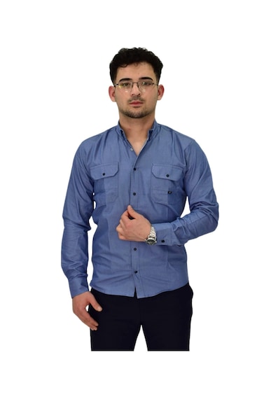 Erkek Spor Likralı Gömlek Bgl-st04343 İndigo