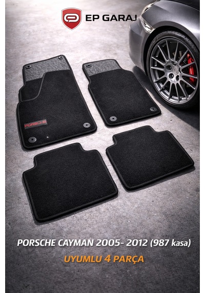 Porsche Cayman 2005-2012 987 Kasa Uyumlu Halı Paspas Özel Kesim, Kalın Tip