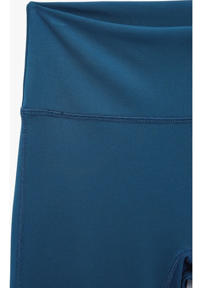 Koton Yüksek Bel Slim Fit Dikiş Detaylı Spor İspanyol Paça Tayt Lacivert 7wak40230nk
