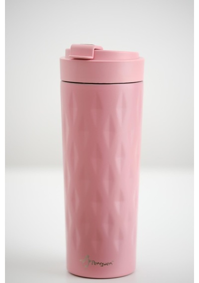 Png-1167 500ml Flip Kapak Desenli Çelik Mug 6 Saat Sıcak 12 Saat Soğuk Sızdırmaz & Bpa Free Pembe
