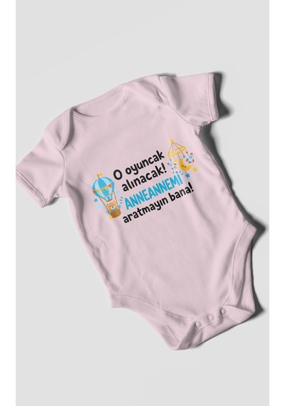 Morivokids Anneanneye Özel Kısa Kollu Bebek Body %100 Pamuk Zbn285-kk Bebe Pembe
