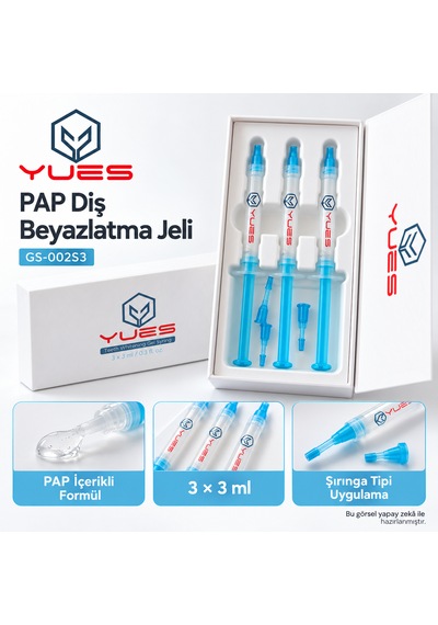Yues Pap Diş Beyazlatma Jeli 3 X 3 Ml Şırınga Seti Gs-002s3