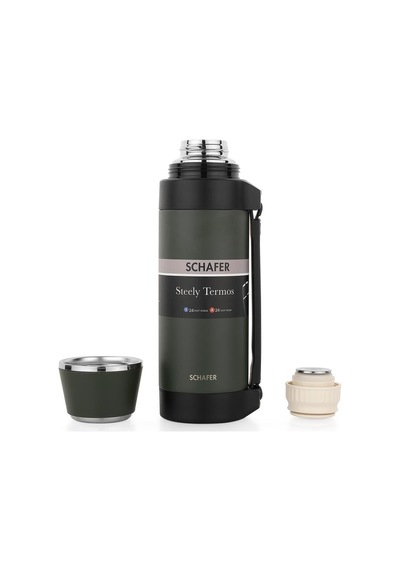 Schafer Çelik Termos 1500 Ml Yeşil Renk Yeşil