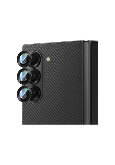 Galaxy Z Fold 6 Uyumlu Caseworld Alloy Serisi Oleofobik Anti Reflective Kamera Lens Koruyucu Siyah