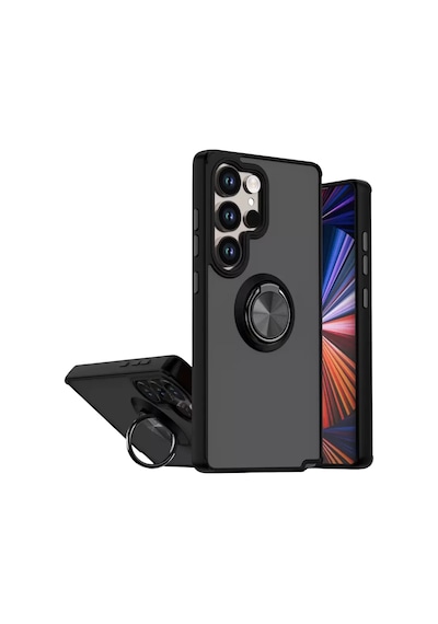 Newface Samsung Galaxy S26 Ultra Montreal Yüzüklü Silikon Kapak - Siyah