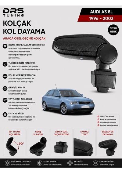 Audi A3 8l 1996-2003 Kolçak Kol Dayama Siyah