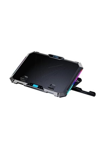 8x Turbo Led Fan - 10 Modlu Rgb - Lcd Ekran - Ayarlabilir Fan Hızı - 7 Kademeli Stant - 2x Usb - Metal Mesh Zemin Notebook Soğutucu