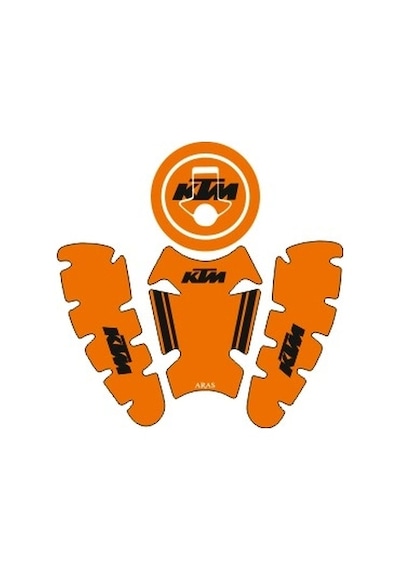 Ktm Duke 2012-2021 Uyumlu Tank Pad Seti Turuncu