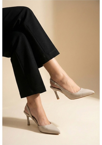 V.s.h Velvet Kadın Sivri Burun Bej Arkası Bantlı Stiletto Topuklu Abiye Ve Ofis Topuklu Ayakkabısı-2456 V.s.h Velvet Kadın Sivri Burun Bej Arkası Bantlı Stiletto Topuklu Abiye Ve Ofis Topuklu Ayakkabısı-2456