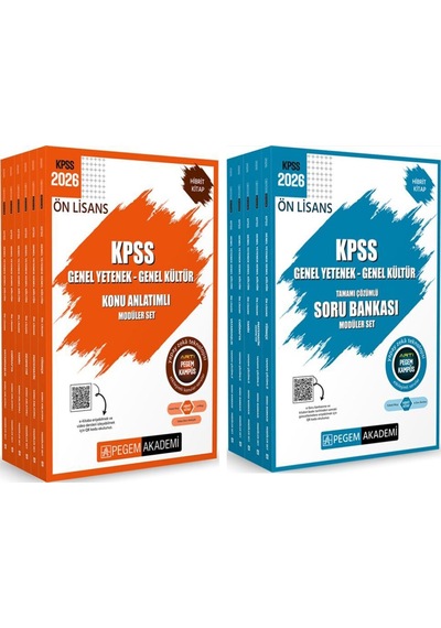 Pegem Yayınları 2026 Kpss Ön Lisans Genel Yetenek Genel Kültür Konu Ve Soru Bankası Seti 2 Kitap