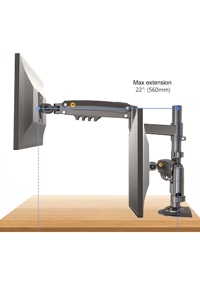 North Bayou Nb H180 Amortisörlü Profosyonel 17 "27" Monitör Stand Çift Monitör Desteği 2-12 Kg