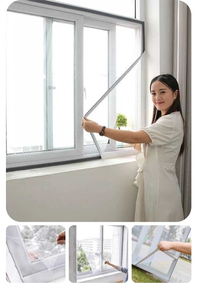 Sineklik Kendinden Yapışkanlı 100x150 Cm Ölçülü Pencere Sineklik 5 Metre Bant Hediyeli Gore
