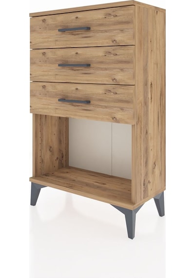 Arges Komodin 3 Çekmeceli 60x30x96 Çam-çam Atlas Çam