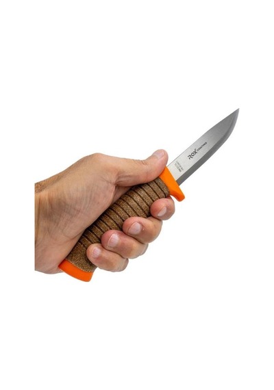Rox Camping 0321 Bushcraft Plus Paslanmaz Çelik Kamp Bıçağı Turuncu Siyah
