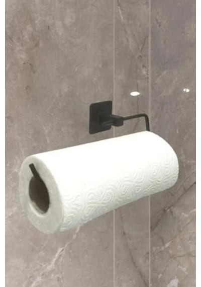 Rulo Havluluk Peçetelik, Yapışkanlı, Pratik Banyo Askısı, Kağıt Rulo Havluluk, Siyah 4 Renk