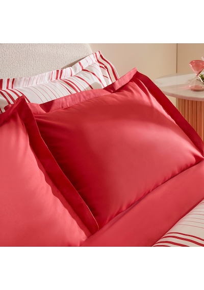 Karaca Home Cool Stripe Çift Kişilik Nevresim Takımı Kırmızı Kırmızı