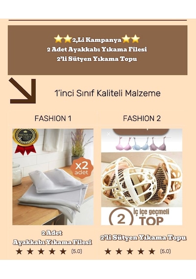 Çamaşır Yıkama Topu 2'li & 2 Adet Ayakkabı Yıkama Filesi Tr Diğer